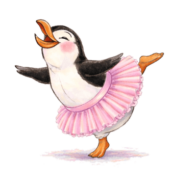 Girl penguin mascot in tutu